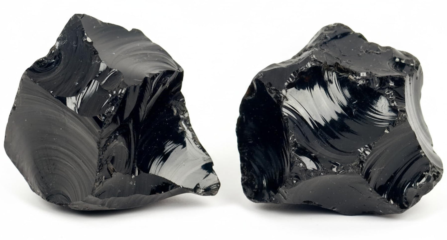 Healing Crystal Stones, 1.25-2.0" Large Reiki Healing Gemstones Natural Tumbled Polished Stones for Energy Witchcraft Therapy Meditation Pack 2 (Black Obsidian)