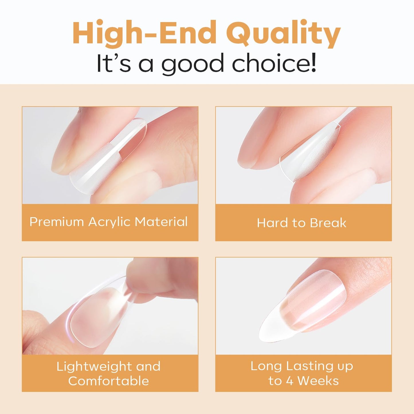 modelones Short Oval Nail Tips, Pre-shaped Soft Gel Tips Fake Nails False Acrylic Clear Full Cover Press on Extension Kit Gel Manicure DIY at Home 216PCS 12Sizes