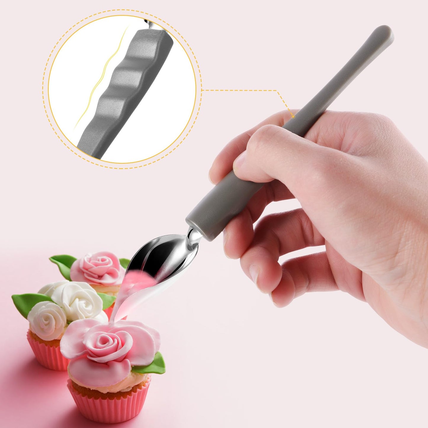 PRETYZOOM 4pcs Dessert Decorating Spoons Chocolate Dipping Tools Multipurpose Stainless Chef Art Spoons