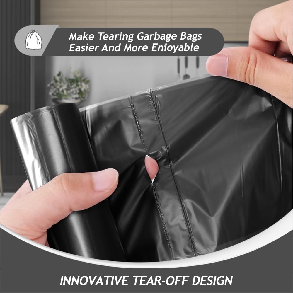 Small Black Trash Bags 2 Gallon 170 Counts Garbage Bags by Teivio