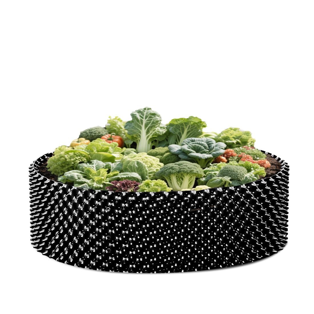 RooTrimmer 60 Gallon Air Pruning Container, Raised Garden Bed Large Tree Pos New Plastic Nursery Pot Fruit Vegetable Garden Grow beds (4 ft Diameter), Black