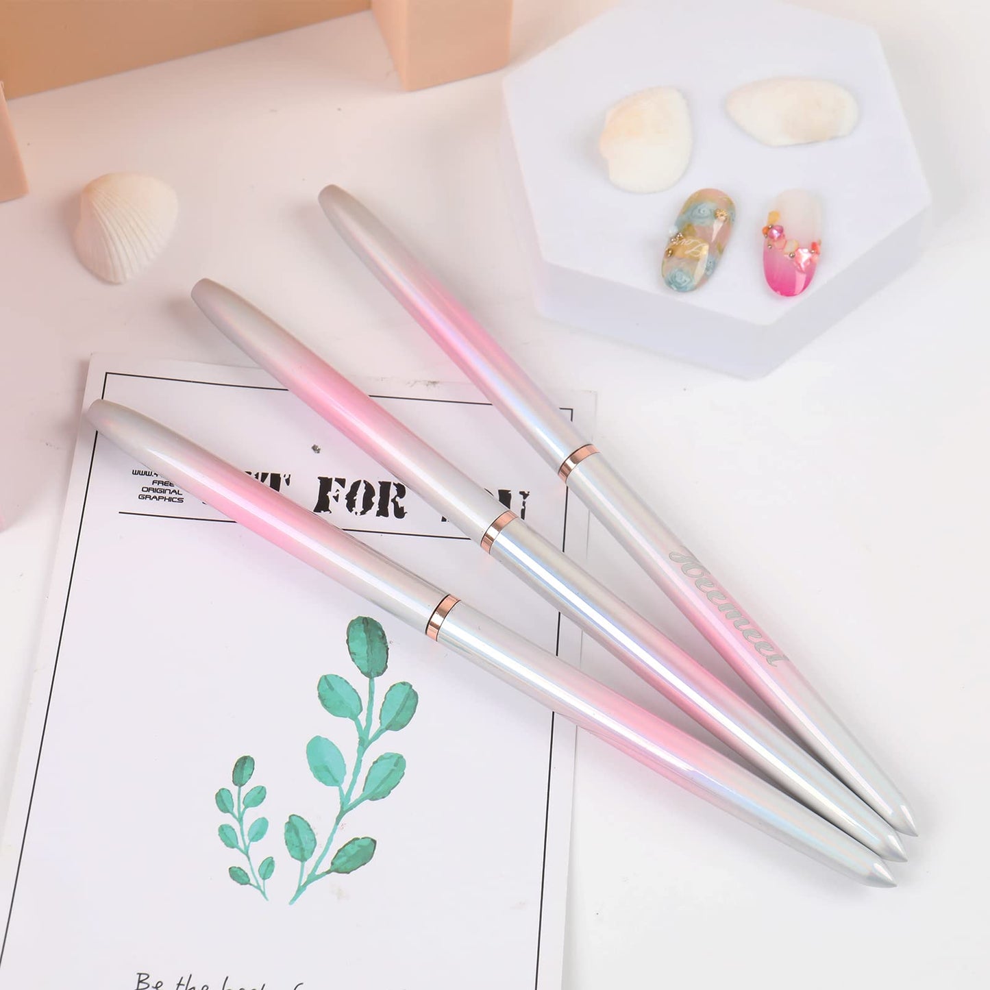 heemeei Acrylic Nail Brush Size 10, 100% Pure Kolinsky Nail Art Brush, Sturdy Handle Acrylic Powder Design Tools for Professional Manicure DIY Home Salon (10#)