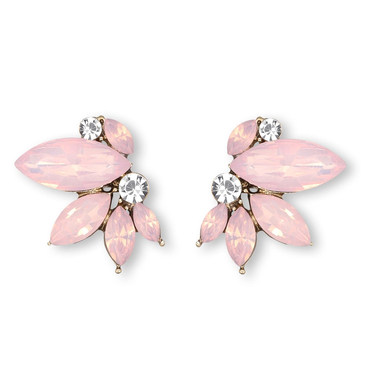Light Pink Earring for Women Sparkly Rhinestone Drop Earrings for Wedding Faux Crystal Earring Studs