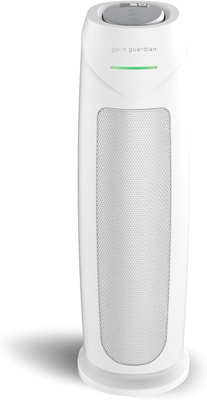 GermGuardian Home Air Purifiers, HEPA Air Purifiers for Home, UV C Light, Air Quality Sensor, HEPA Pure Filter, Covers 743 Sq.Ft, White AC4880W