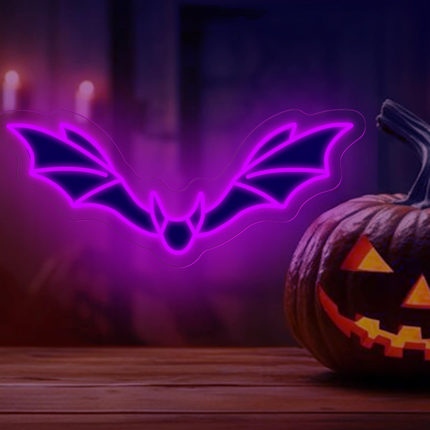 Bat Neon Sign, Halloween Bats Decor, Horror Bedroom Dorm Wall Decoration, Bat Lovers Gift, Gothic Home Wall Room Decor, Red, 15.7"x6.9"