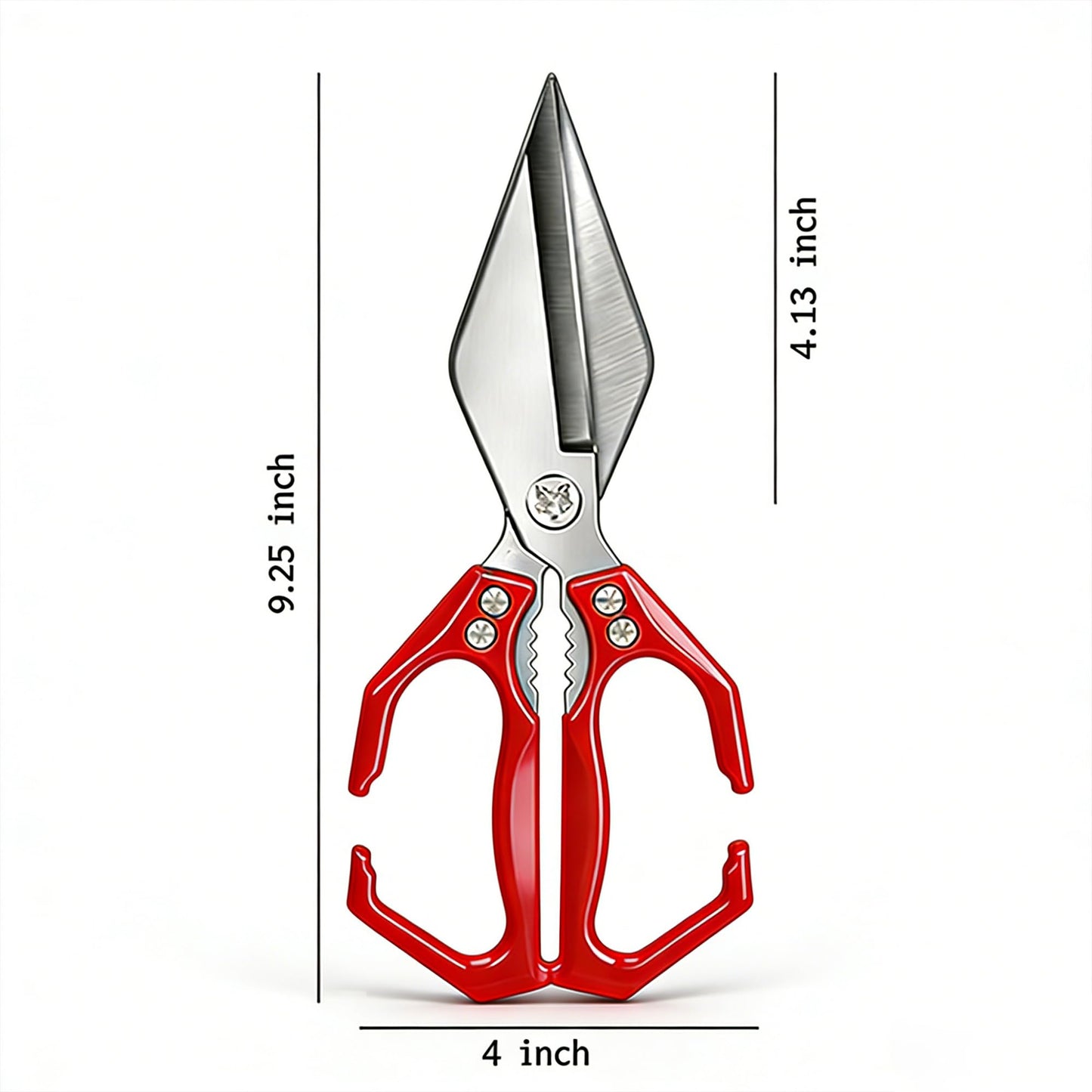 Multifunctional Heavy Duty Poultry Shears, Japanese High-Carbon Steel Kitchen Shears, Kitchen Scissors for Food,Stainless Steel Meat Scissors for Cutting Chicken, Turkey, Meat and Food Prep (Red)