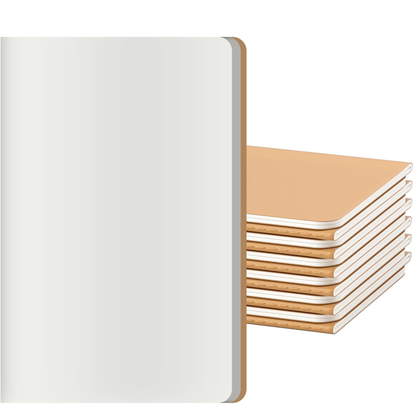 12 Pack Notebook Journals for Travelers, Students and Office, Writing Sketchbook Memo Diary Subject Notebooks Planner with Blank Paper, 60 Pages, 30 Sheets, 8.3x5.5 inch, A5 Size, Travel Journal Set