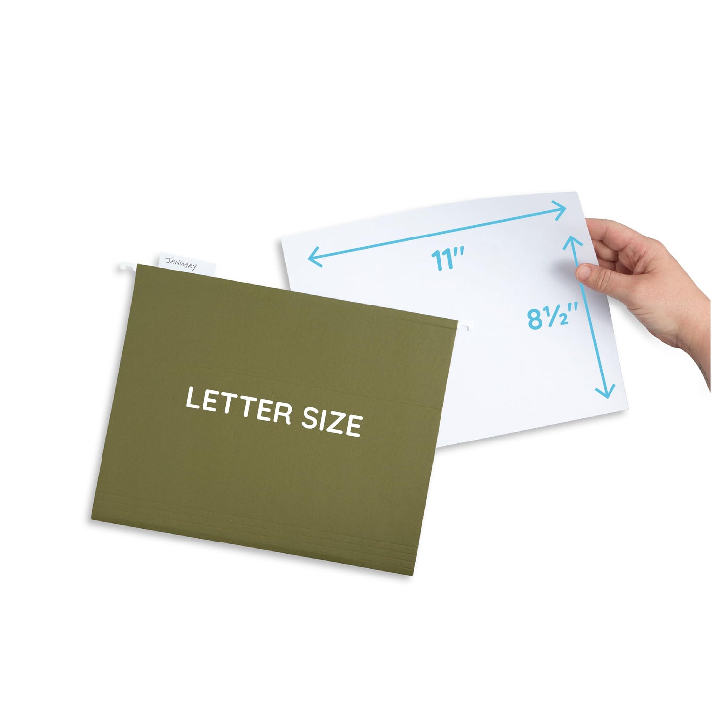 Blue Summit Supplies Hanging File Folders, 75 Pack, Reinforced Hanging Folders Letter Size, Standard File Folders for Filing Cabinet, Hanging File Organizer, Green
