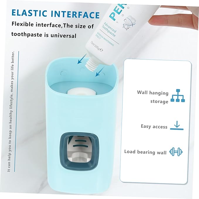 GALPADA 1pc Automatic Toothpaste Squeezer Wall-Mounted Non-Punch Easy to Use Toothpaste Dispenser Pump