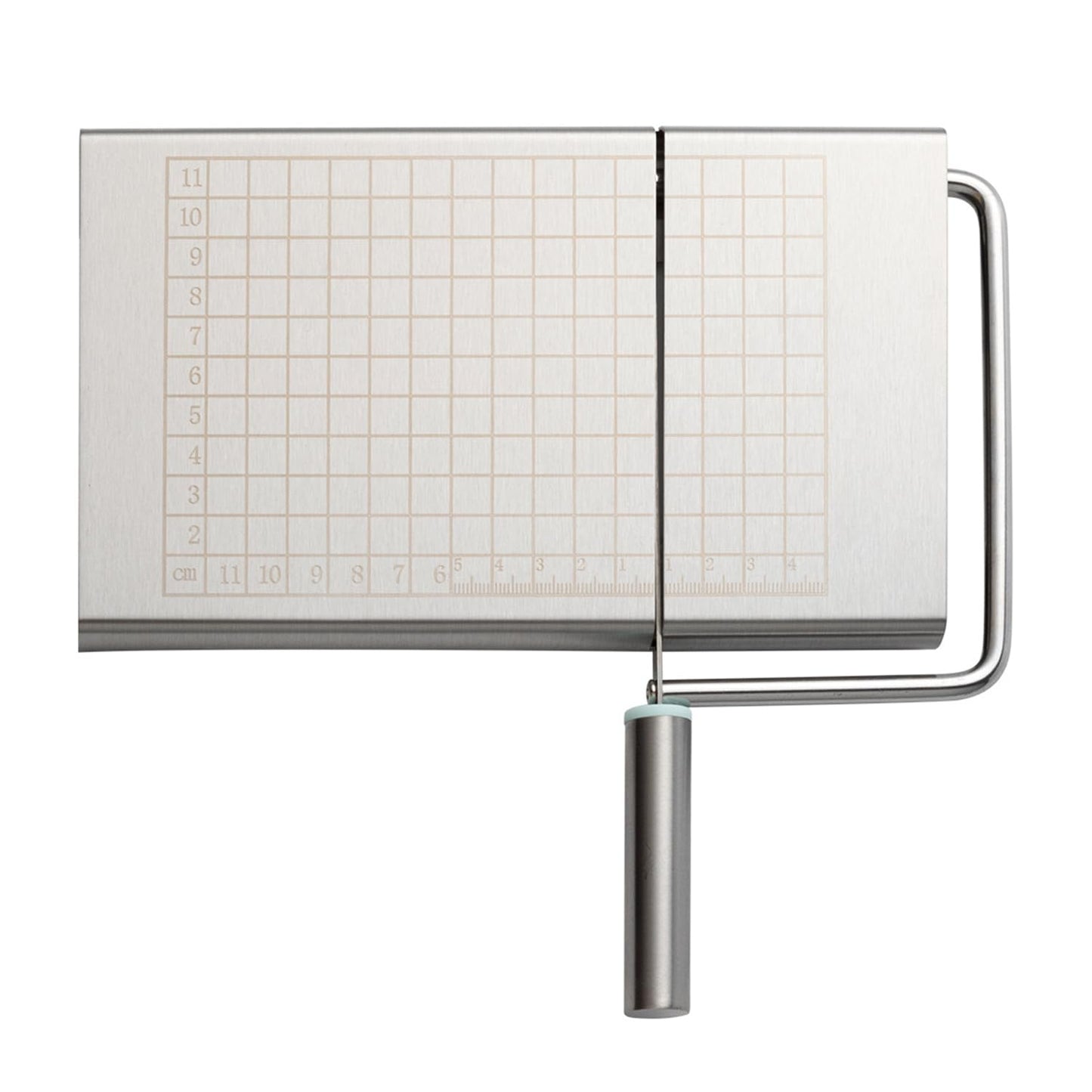 Multipurpose Stainless Steel Cheese Cutter, Bread Slicers with Precision Grid Scale and Anti Slip Base for Block Cheese, Butter, Bread, Sausages, Fruits, Kitchen Gadget Cheese Cutting Board