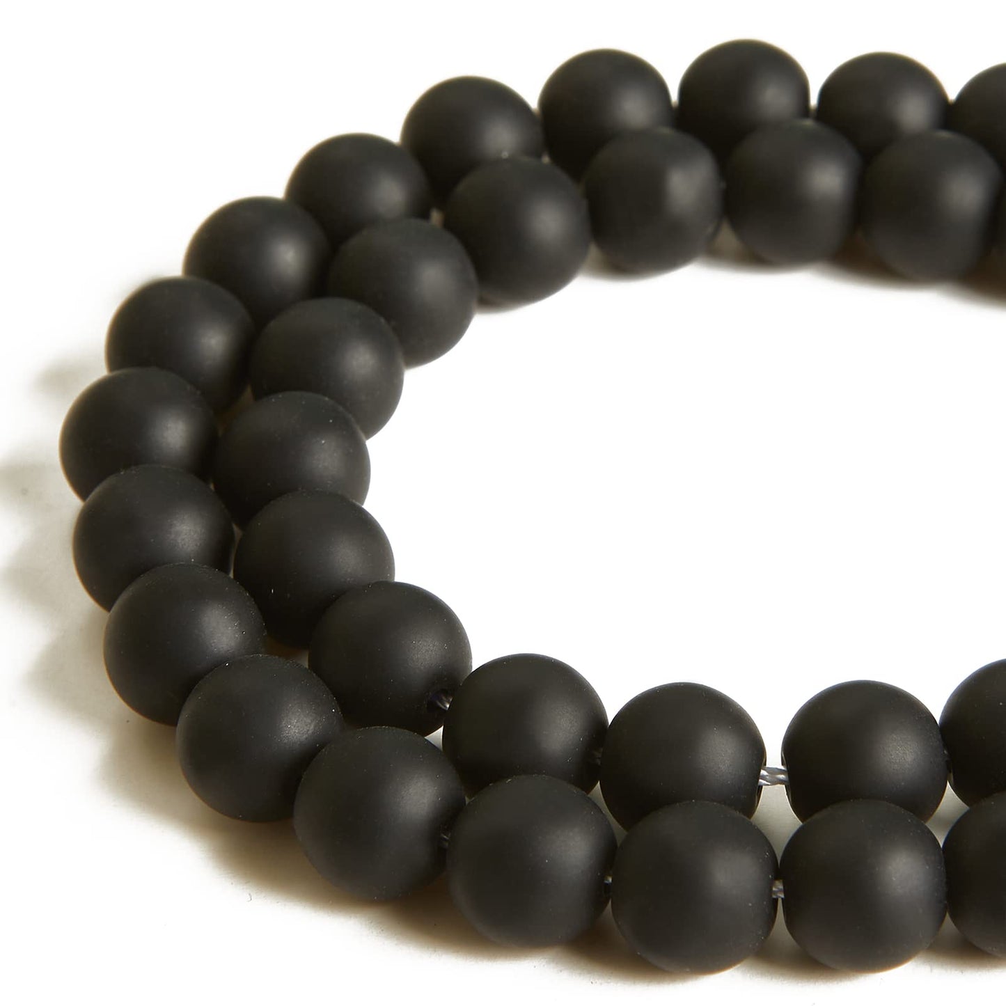 100pcs 8mm Matte Black Beads Natural Gemstone Beads Round Loose Beads for Jewelry Making