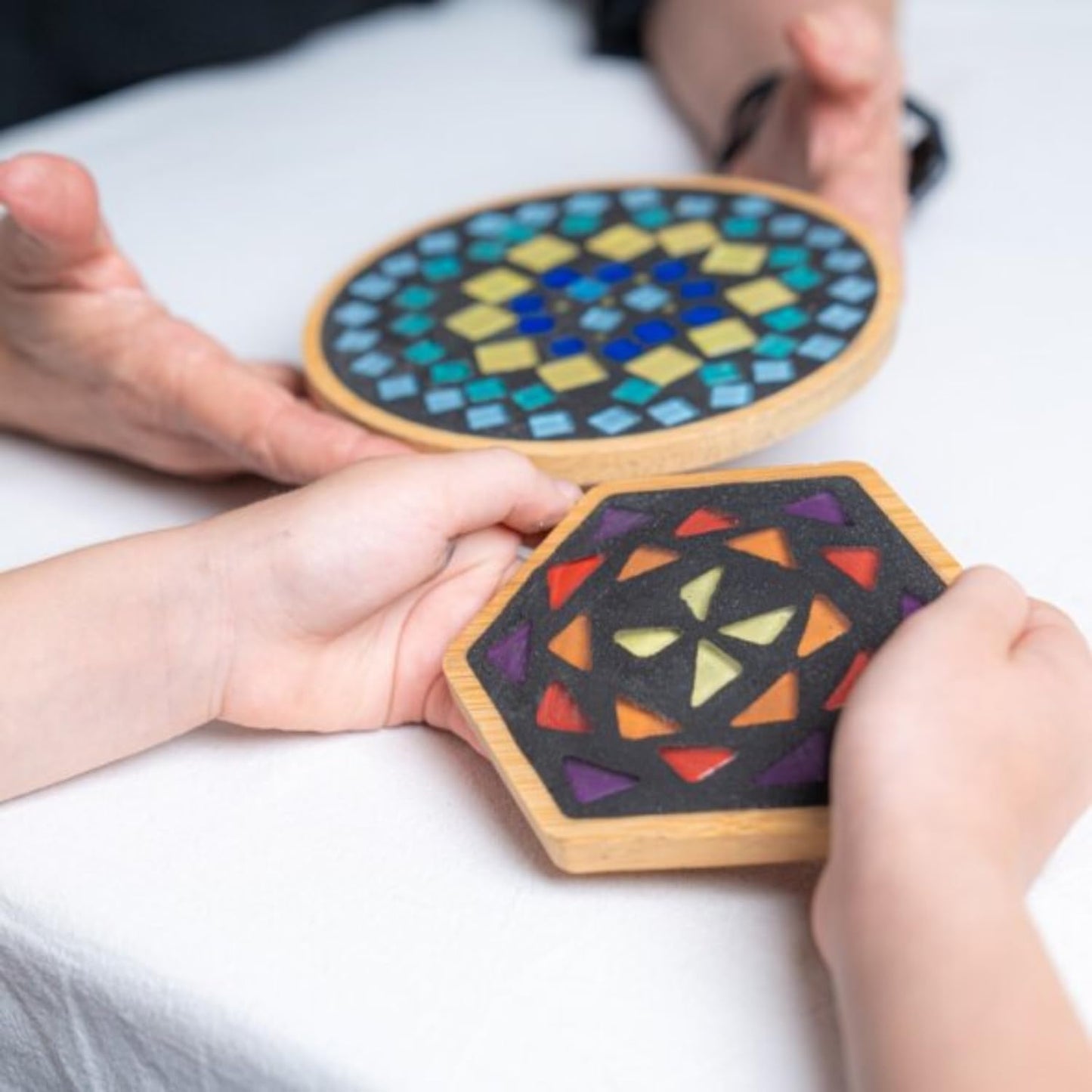 DIY Merea Craft – Set of 2 Mosaic Kits for Adults | DIY Stained Glass Craft Kit for Beginners | Make Your Own Mosaic Art | Handmade Gift for Women | Home Decor & Relaxing Activity