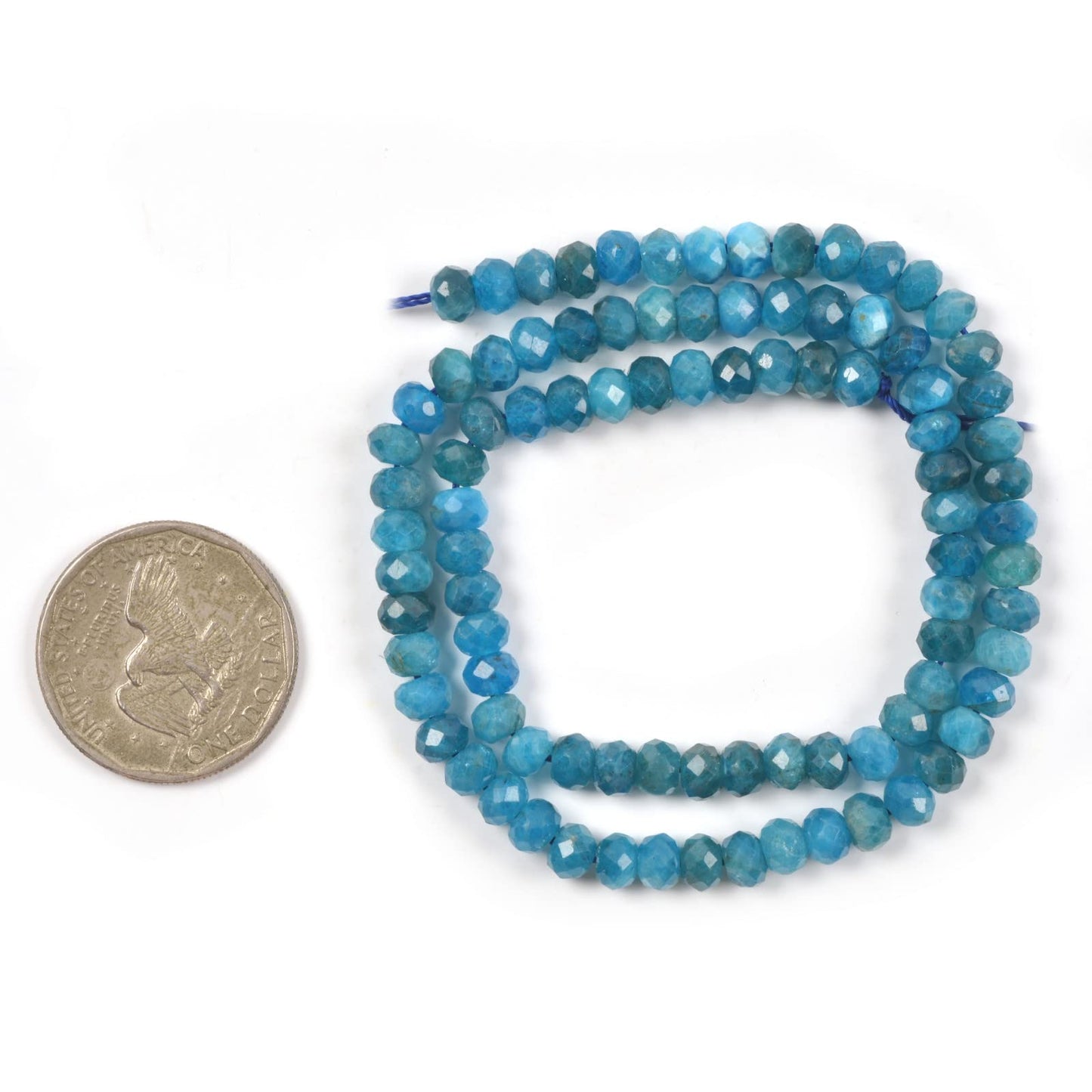 6mm Natural Apatite Faceted Rondelle Loose Beads Jewelry Making DIY Bead 16 Inch