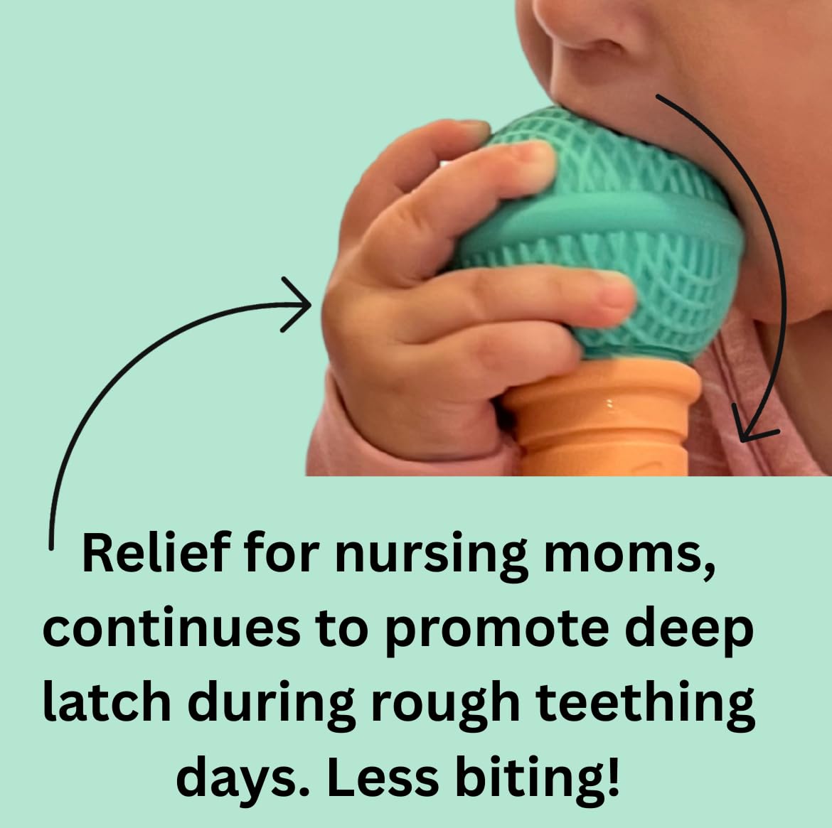 Microphone-Shaped Silicone Baby Teether - BPA Free, with Rattle, Musical/Singing Toy, Dishwasher & Freezer Safe, Easy-to-Grip Teething Shaker Toy for Newborns, Infants, Toddlers. (Teal Peach)