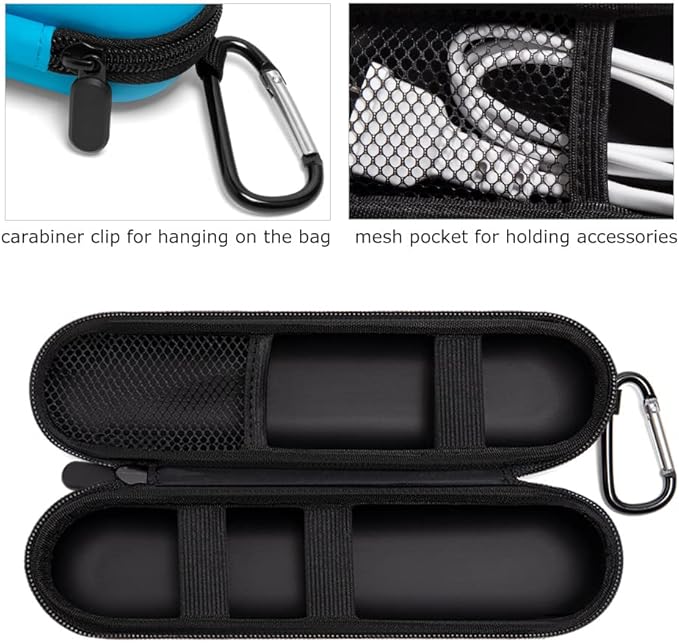 Nincha Electric Toothbrush Travel Case Compatible with Oral-B/Philips Sonicare/Colgate/Reach, and Most Electric Toothbrush, Includes 2 Universal Toothbrush Covers (Blue Case + Blue Covers)