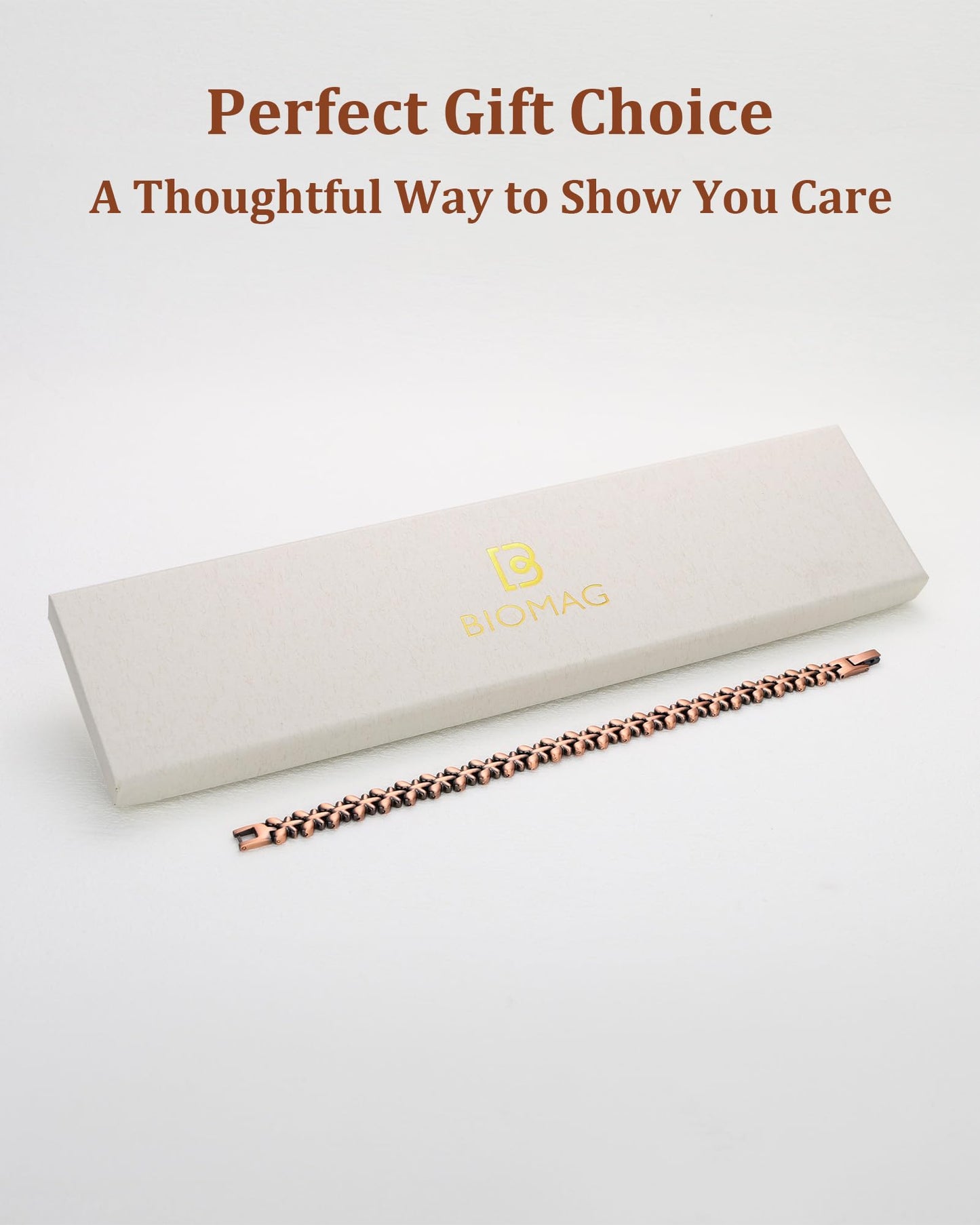 BioMag 99.99% Copper Bracelets for Women, Magnetic Bracelets with 3500 Gauss Neodymium Magnets with Adjustable Sizing Tool & Jewelry Box (Copper)