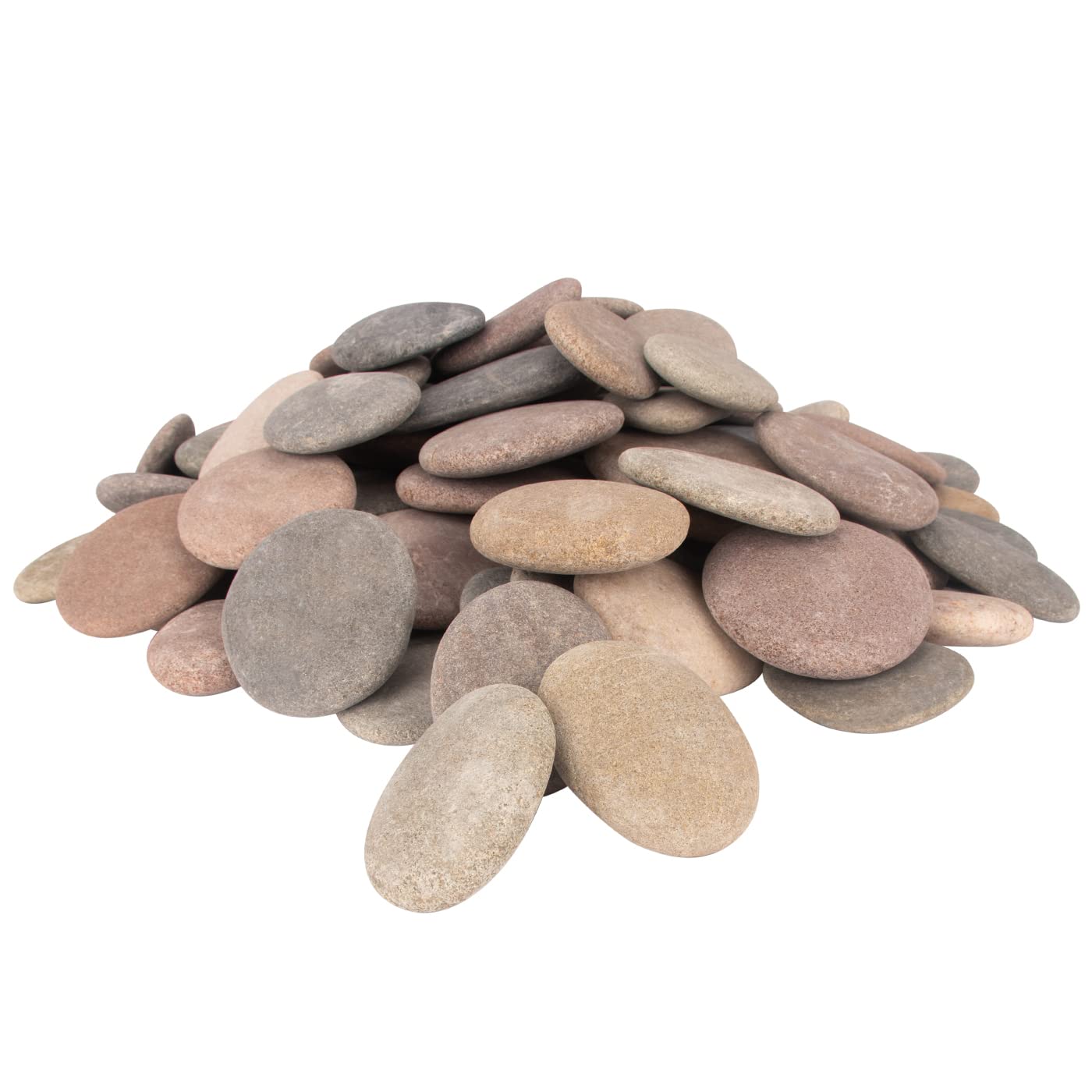 [About 94 PCS - 100 PCS](18 Pounds) Craft Rocks,Painting Rocks,2.1"-3.5" River Rocks,Flat Rocks,DIY Rocks,Painting Stones,Smooth Rocks