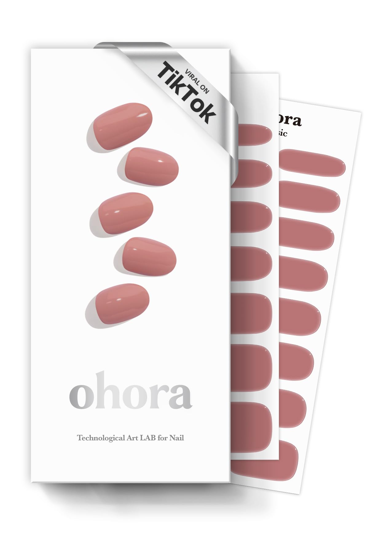 ohora Semi Cured Gel Nail Strips (N Neon Blink) - Works with Any Lamps, Salon-Quality, Long Lasting, Easy to Apply & Remove - Includes 2 Prep Pads, Nail File & Wooden Stick