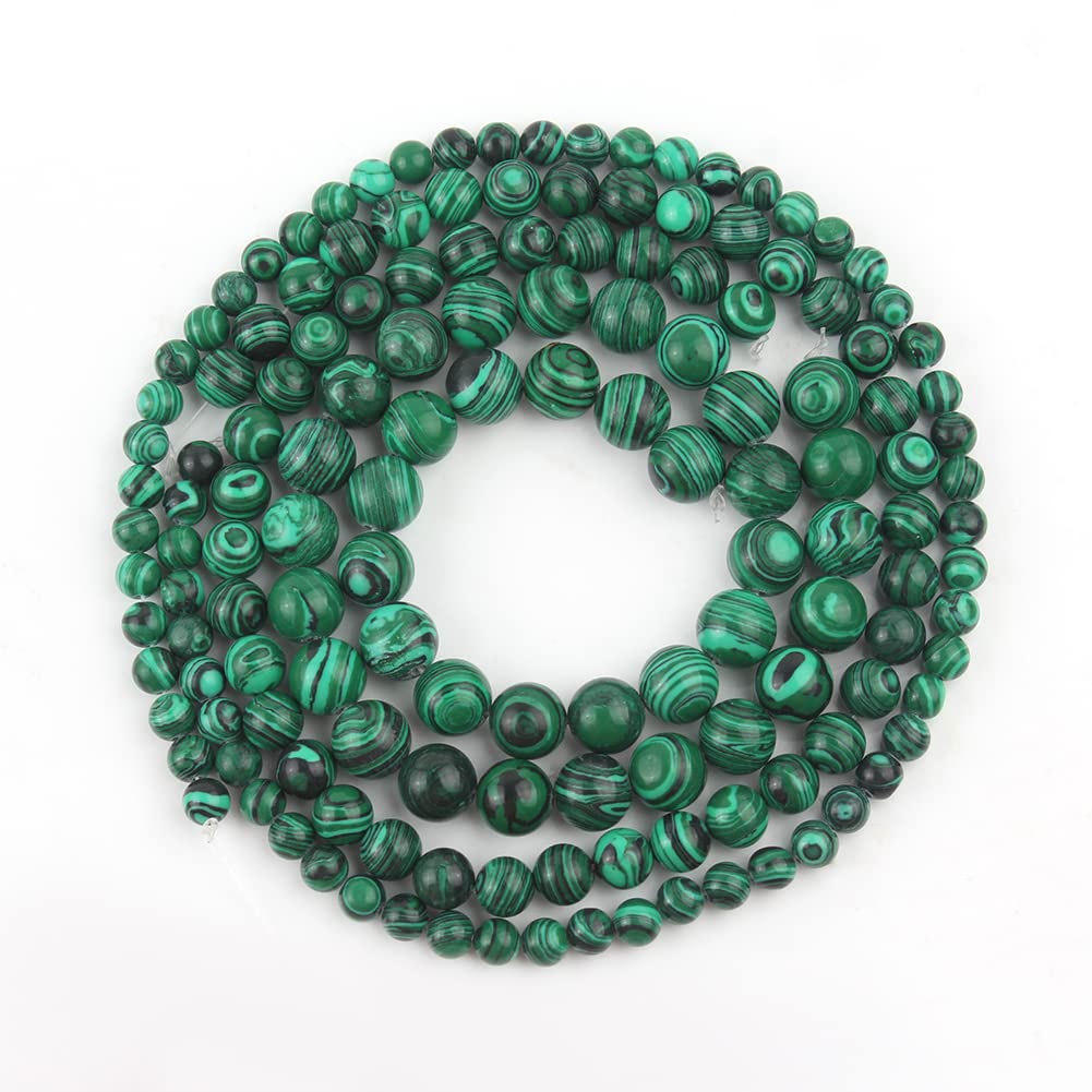 NITOPUPU 10mm 37pcs Green Malachite Natural Stone Beads for Jewelry Making Supplies, Round Crystal Beads for Bracelets Necklace DIY Crafts