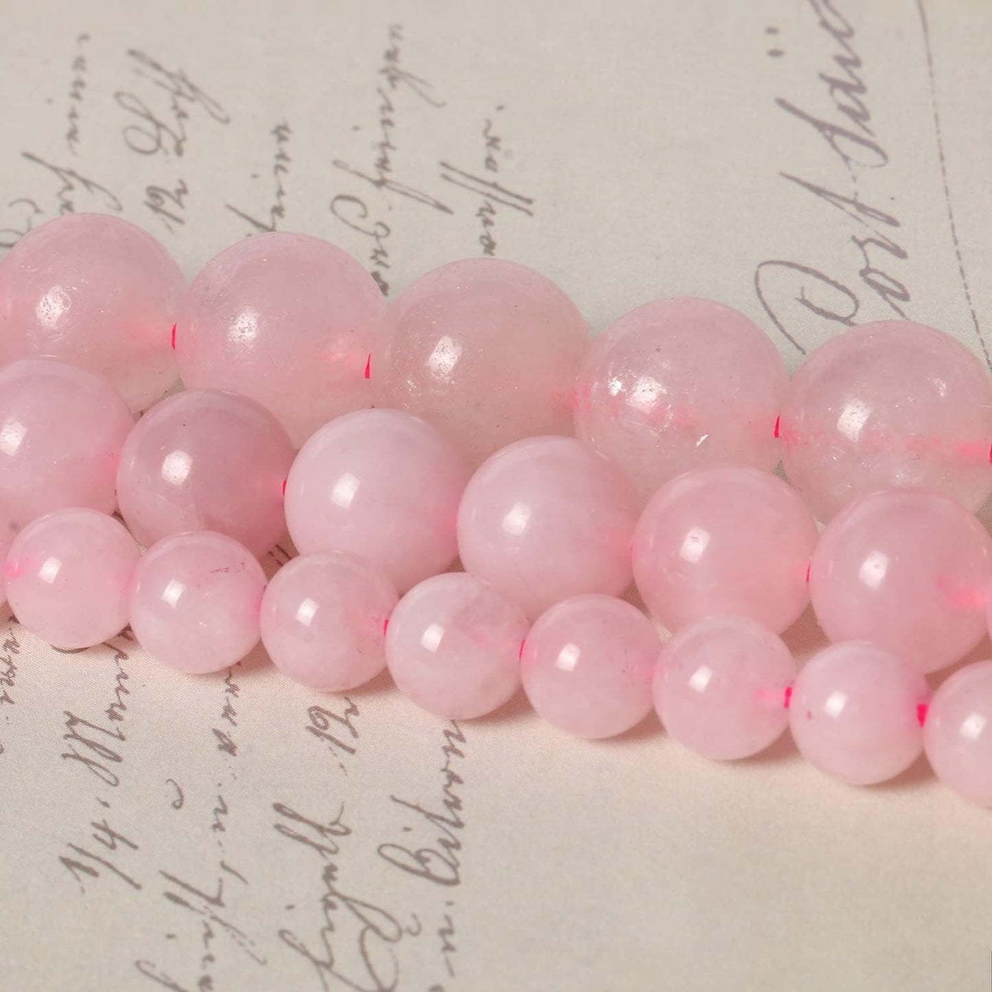 About 60pcs 6mm Natural Stone Beads Rose Quartz Beads Crystal Gemstone for Jewelry Making, DIY Bracelet Necklace