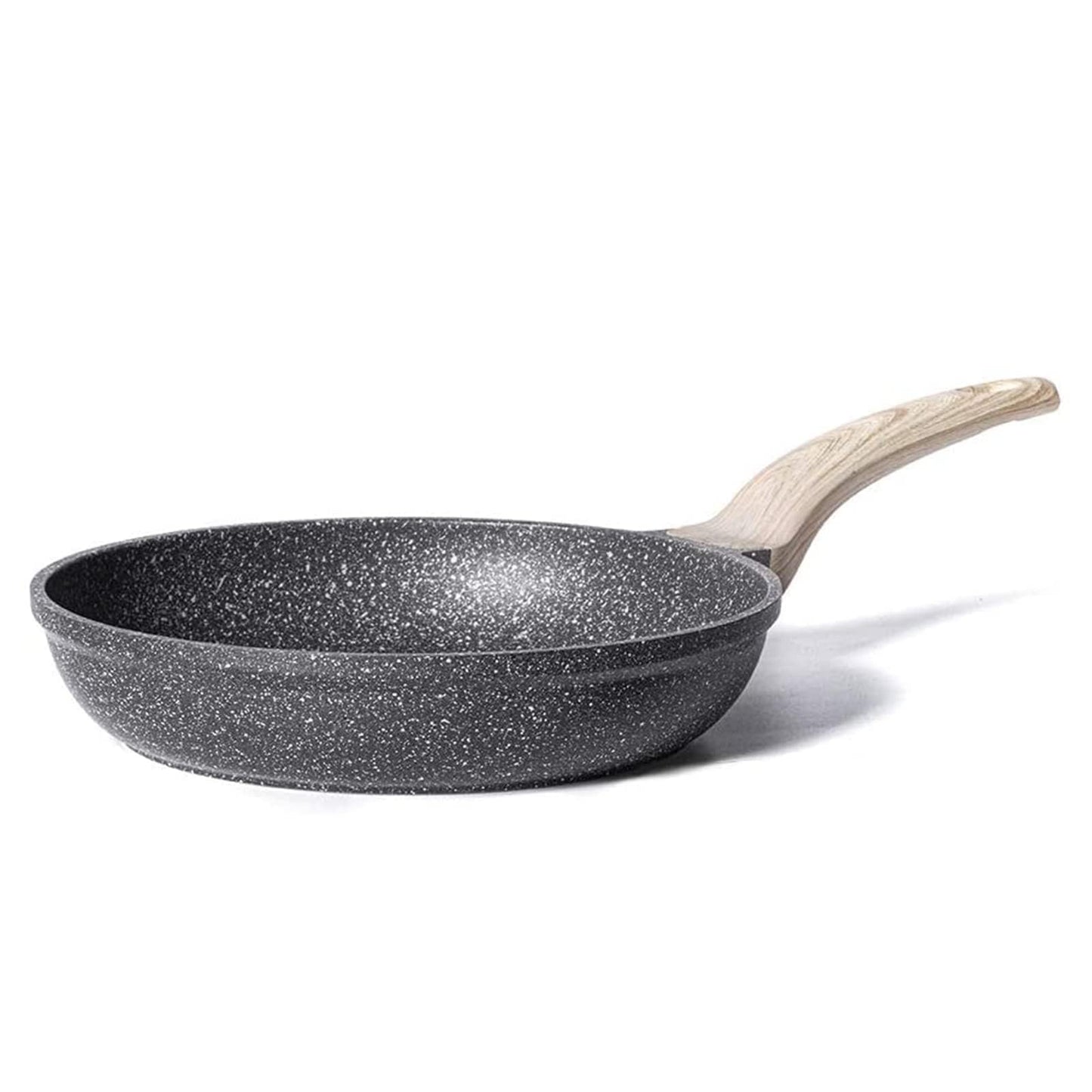 CAROTE Non Stick Frying Pan Skillet, Omelet Pan, Healthy Non Toxic Granite Chef Pan, Induction Compatible Egg Frying Pan with Heat-Resistant Handle, PFOA-Free,Black, 12"