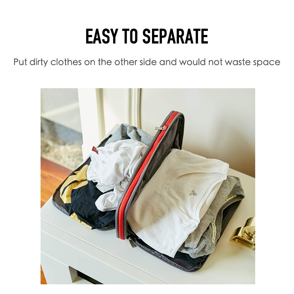 Bee Nesting BeeNesting Waterproof Compression Packing Cubes 5/6/8 sets, Large Travel Packing organizers for Carry on Luggage, 2 Sides Expandable Storage Bags (Blue Red, 9L)