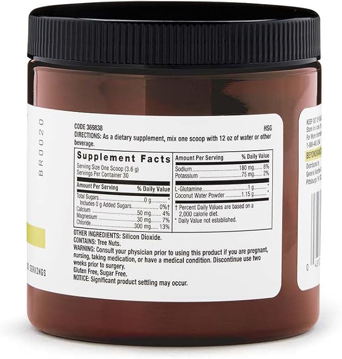 BEYOND RAW Chemistry Labs Electrolytes Powder | Lab Grade, Gluten Free, Sugar Free Electrolyte Drink Mix | Supports Performance and Hydration | 30 Servings