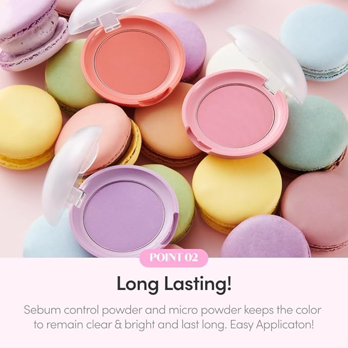 ETUDE Lovely Cookie Blusher - Peach Choux Wafers 4g | Glowing & Natural Powder Blush with Long-Lasting Sebum Control | Easy Application | Korean Makeup, Kbeauty, Perfect for Gift