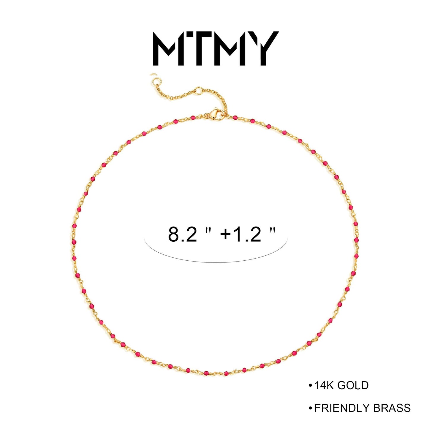 MTMY Gold Anklets for Women 14K Gold Plated Tiny Bead Anklet Rose Cubic Zirconia Tassel Foot Chain Dainty Adjustable Cute Anklets Summer Beach Boho Jewelry Gift for women (crystal-rose)