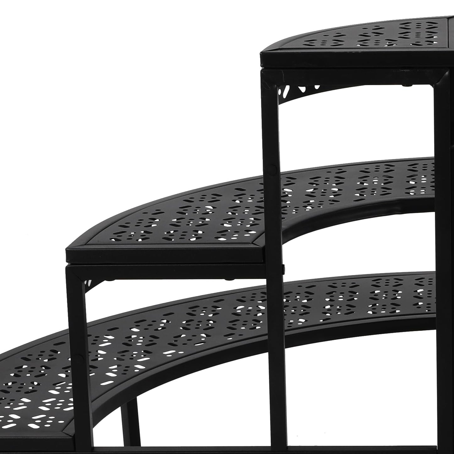 TrueyEssence 3 Tier Metal Plant Stand, Ladder Flower Pot Holder Corner Step Storage Display Rack for Garden Patio Balcony Indoor/Outdoor Black