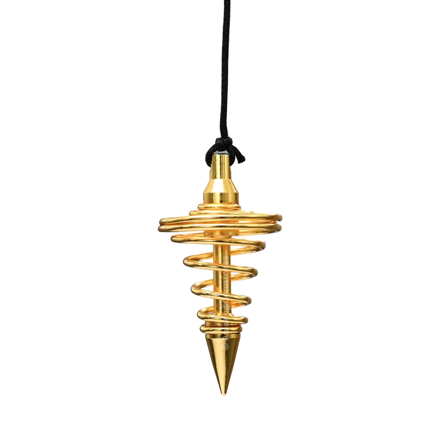 Amazing Gemstone Healing Metal Pendulums for Divination, Gold Spiral Point Steel Copper Pendulum High Energy Pendulo de Bronce Pendulos de Mesa MP62