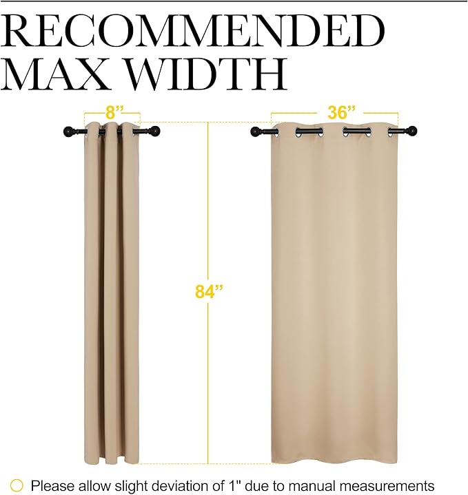 NICETOWN Thermal Insulated Eyelet Top Room Darkening Panels/Curtains/Drapes for Bedroom (2 Panels, W42 x L84 inches, Biscotti Beige)