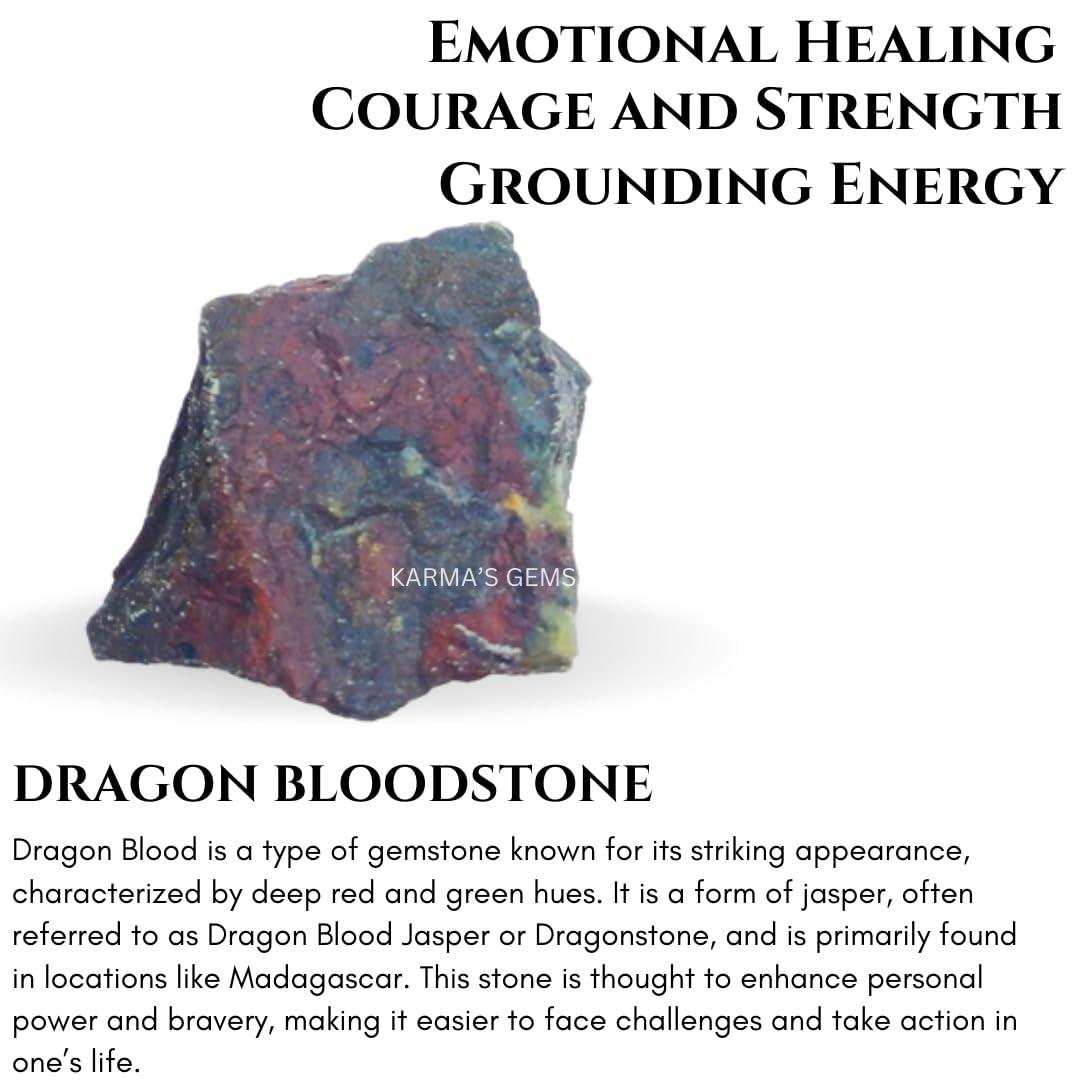 Crystals, Rocks, Jade, Crystals and Healing Stones, Witchcraft Supplies, Healing Crystals, Stones, Healing Stones, Rock Collection, Agate, Raw Stones (Dragon Bloodstone, 2 Pcs)