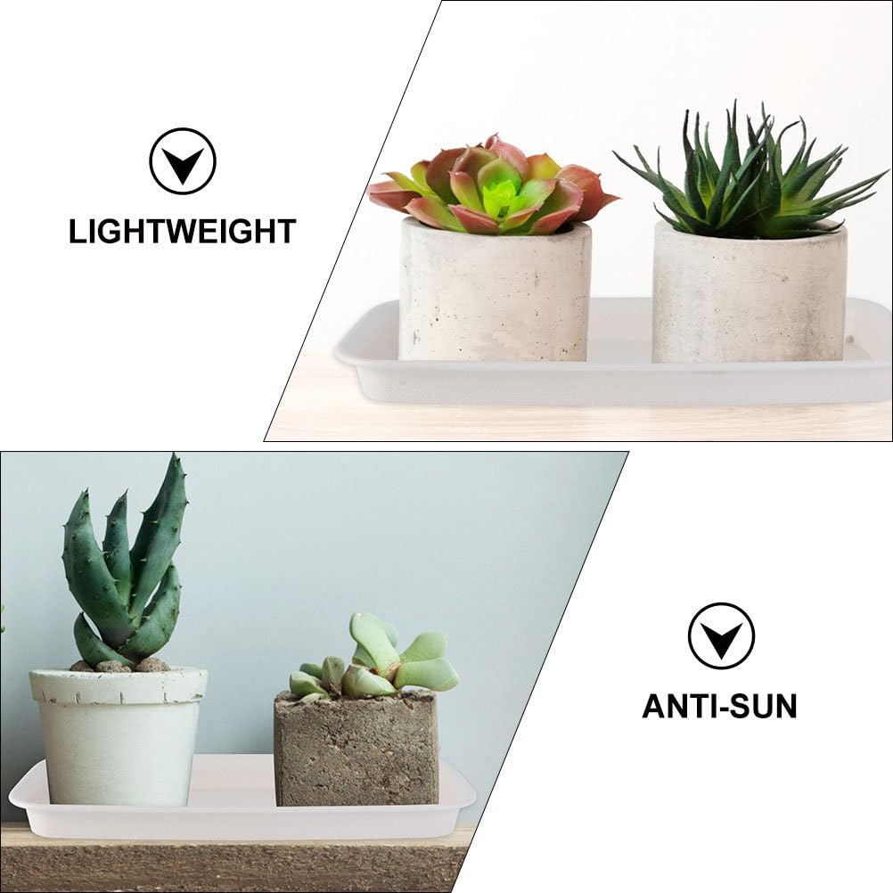 Generic Flower Pot Base Tray Rectangular Water Drip Tray for Indoor Outdoor Use Plant Saucer Protects Surfaces from Leaks and Soil Spills 4.75 Inch