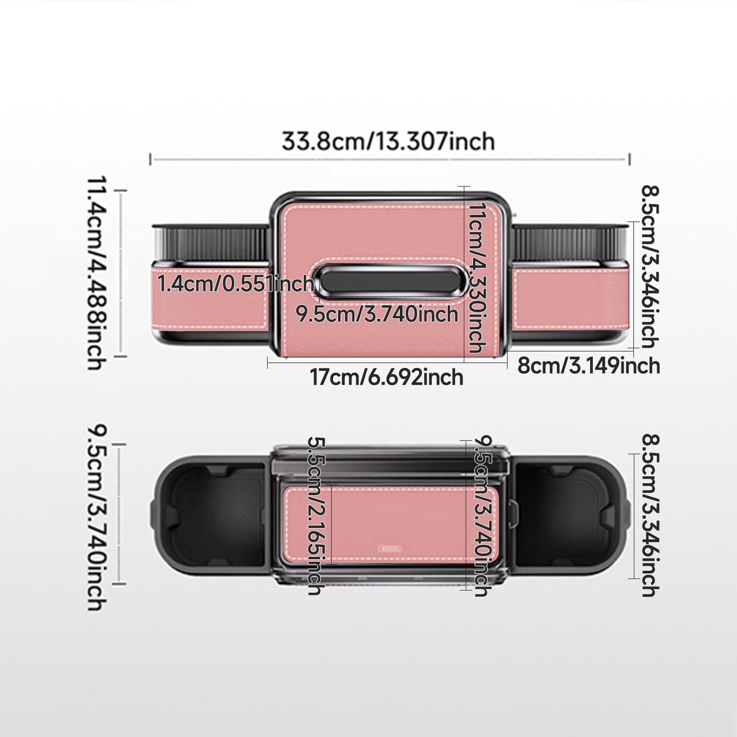 Multifunctional Car Seat Back Organizer Box with Drink Cup Holder, Makeup Mirror, Tissue Box& Hooks for Car Seat Back, New Upgrade Car Headrest Backseat Organizer Suitability for Wife, Girlfriend