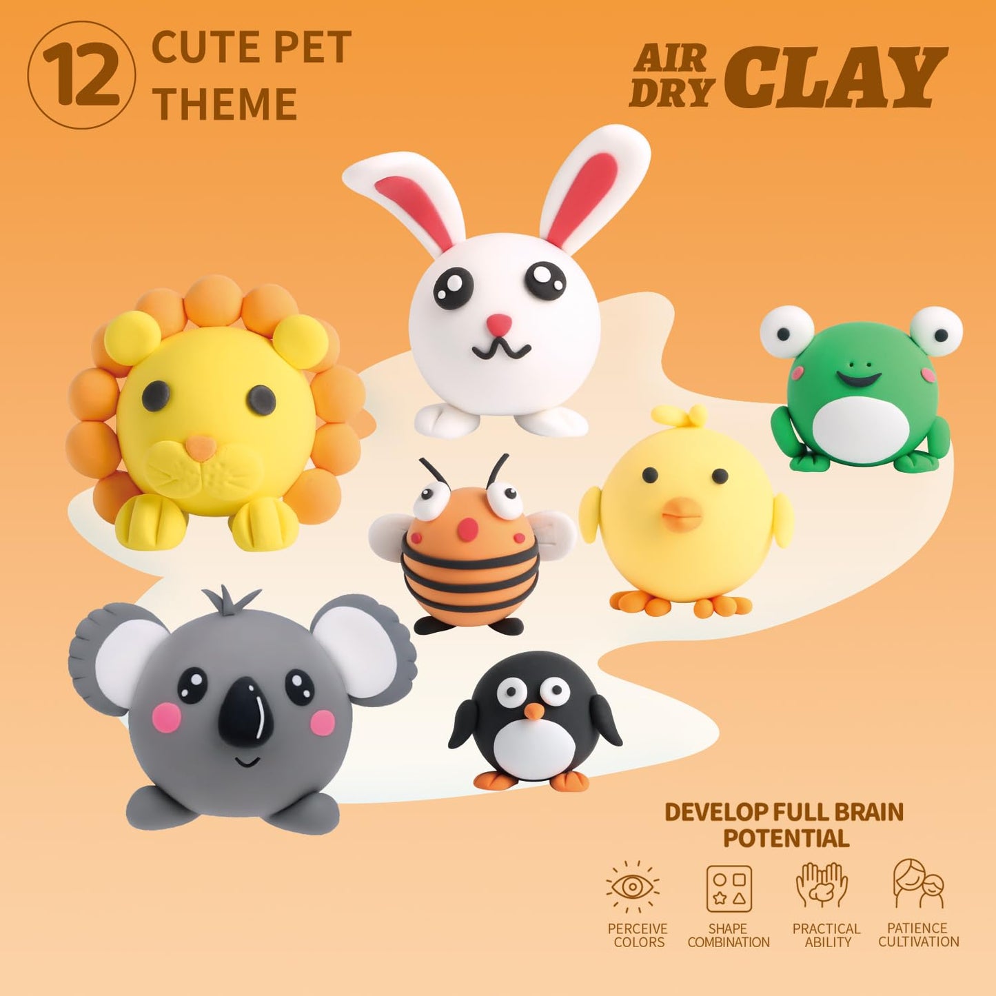 LOUFOR Air Dry Clay Kits - Modeling Clay for Kids, Ultra Light & Soft, Safe & Non-Toxic, DIY Air Dry Clays Kit with Sculpting Tools and Tutorials, Creatible Art Crafts Toys Gifts for Boys Girls