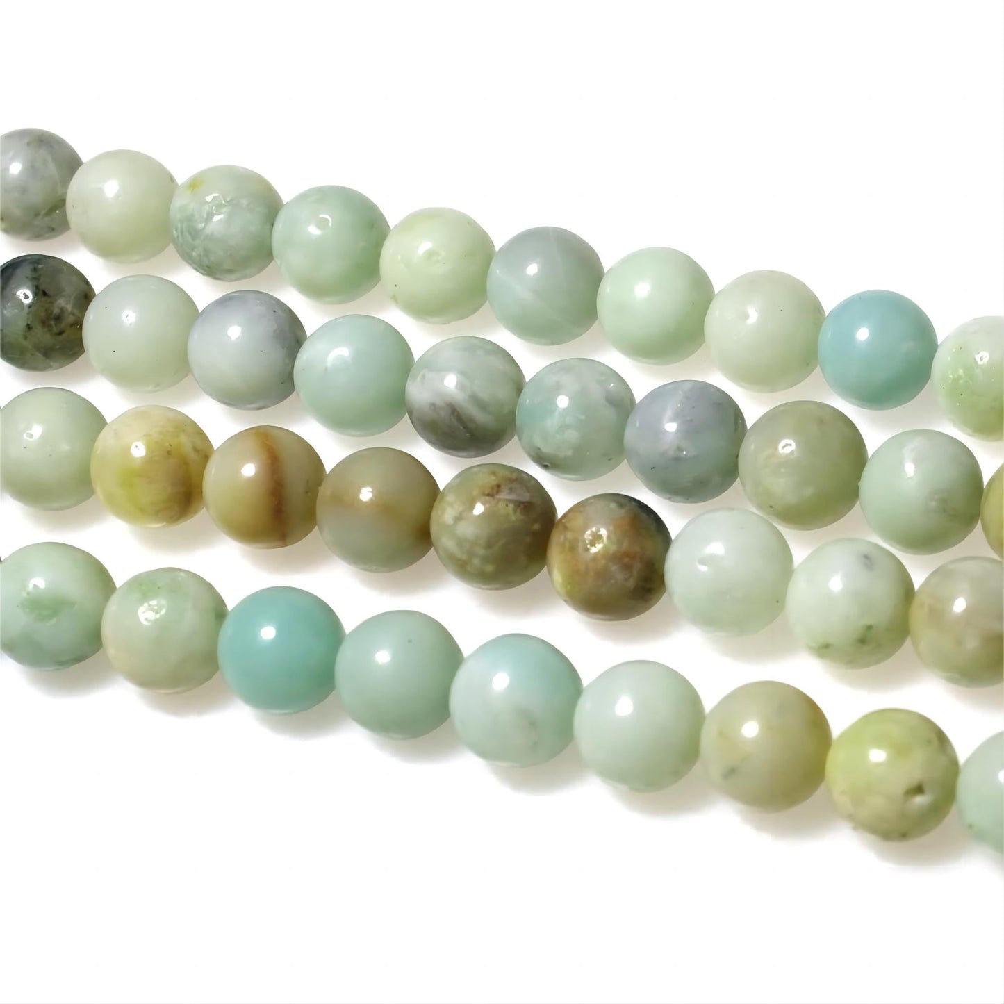 MJDCB Natural Stone Beads Multicolor Amazonite Round Loose Beads for Jewelry Making DIY Bracelet Necklace (10mm)