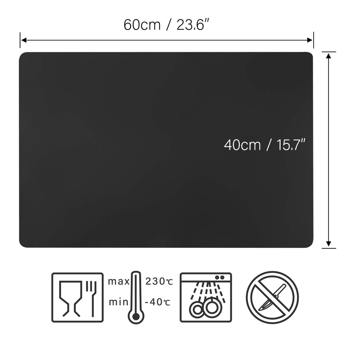 Gartful X-Large Silicone Sheet for Resin, 23.6"x15.7" Black Jewelry Casting Molds Mat, Premium Silicone Placemat, Reusable, Nonstick, Countertop Protector, Multipurpose Mat, 2 PCS