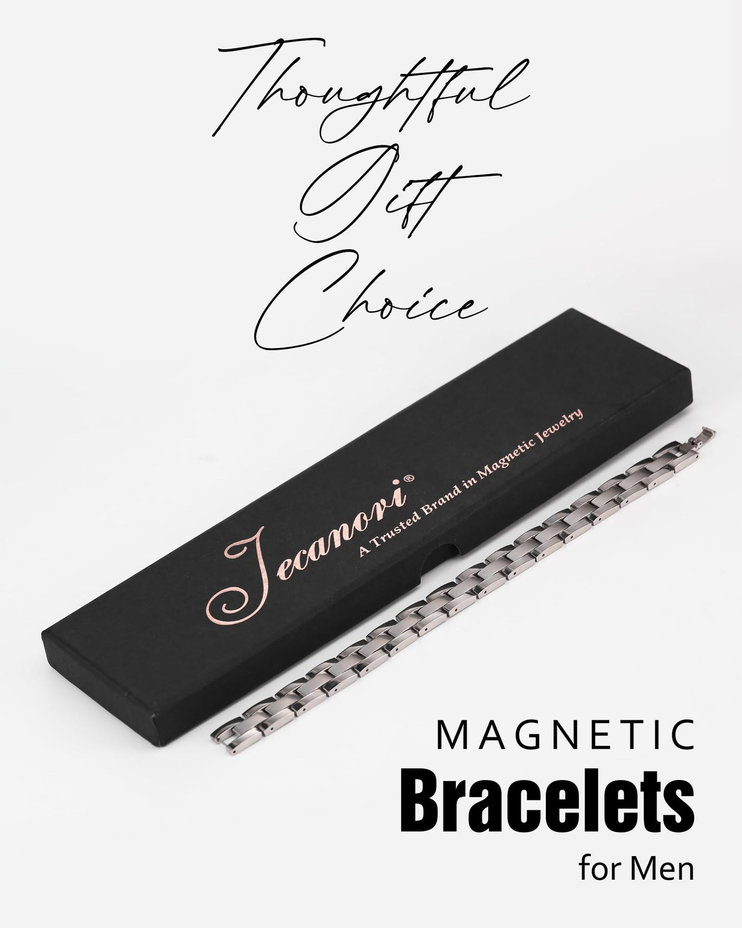 Jecanori Ultra Strength Magnetic Bracelets for Men - Men's Hematite Bracelet, Ideal Gift