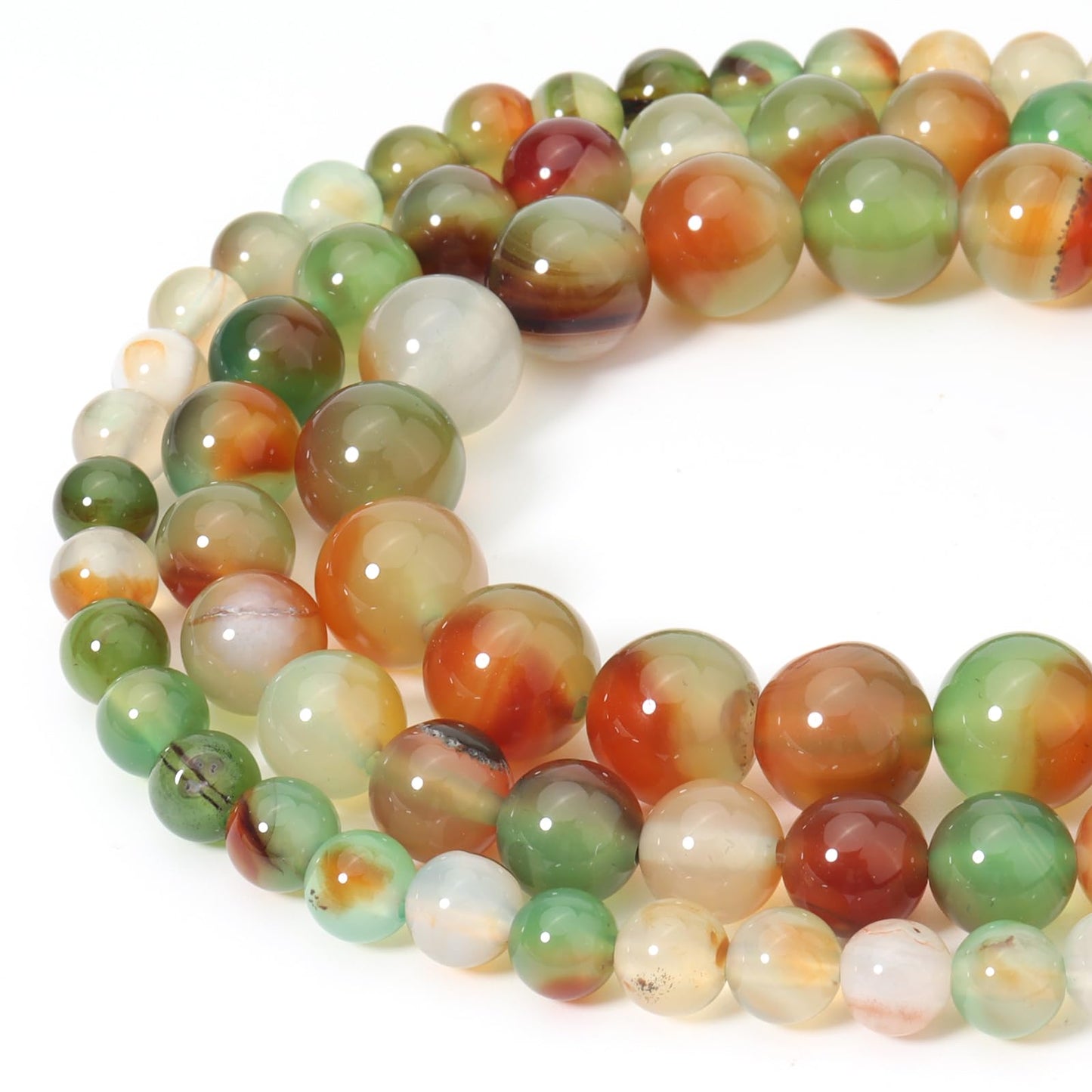 Siomia 45pcs 8mm Natural Peacock Agate Beads Energy Healing Crystal Round Loose Stone Beads for Jewelry Making, DIY Bracelets Necklaces