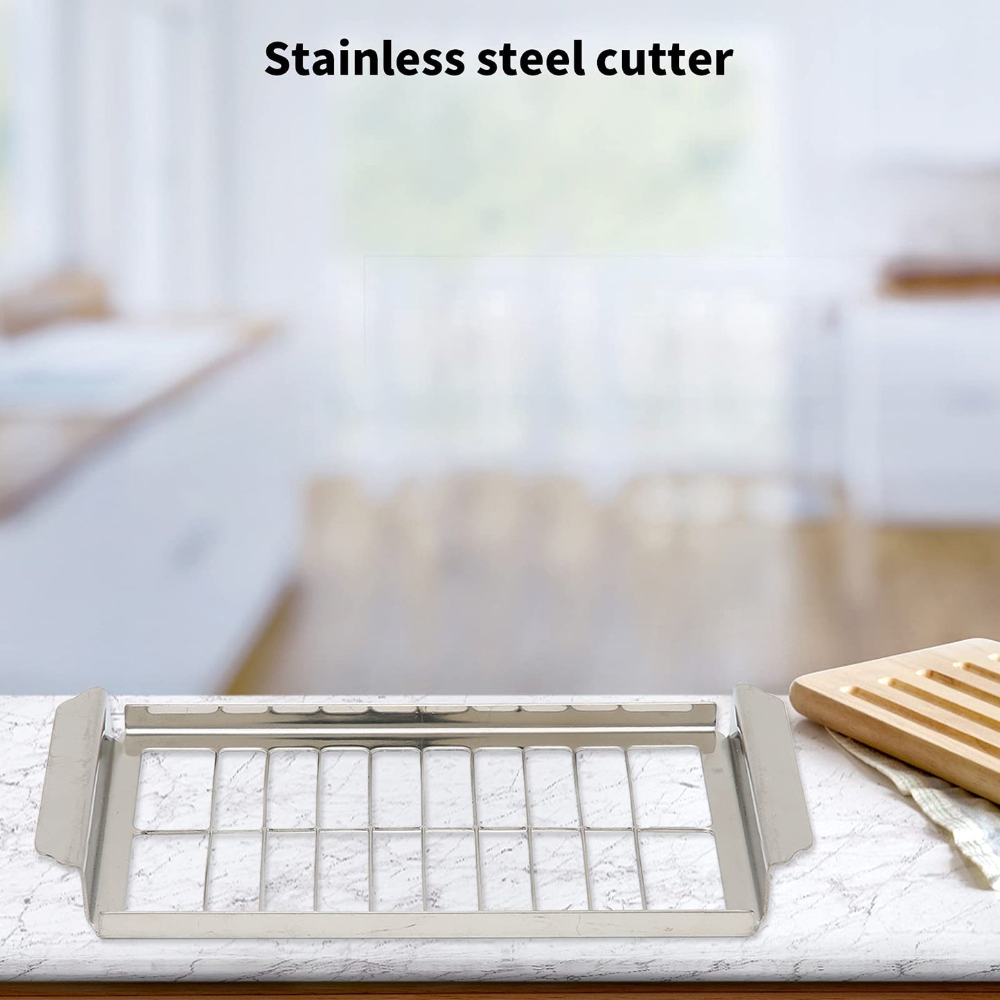 Butter Slicer Cutter, Stainless Steel Butter Cutter Container Butter Storage Box Small Butter Container with Transparent Cover Kitchen Tool for Easy Cutting (Butter grid hole