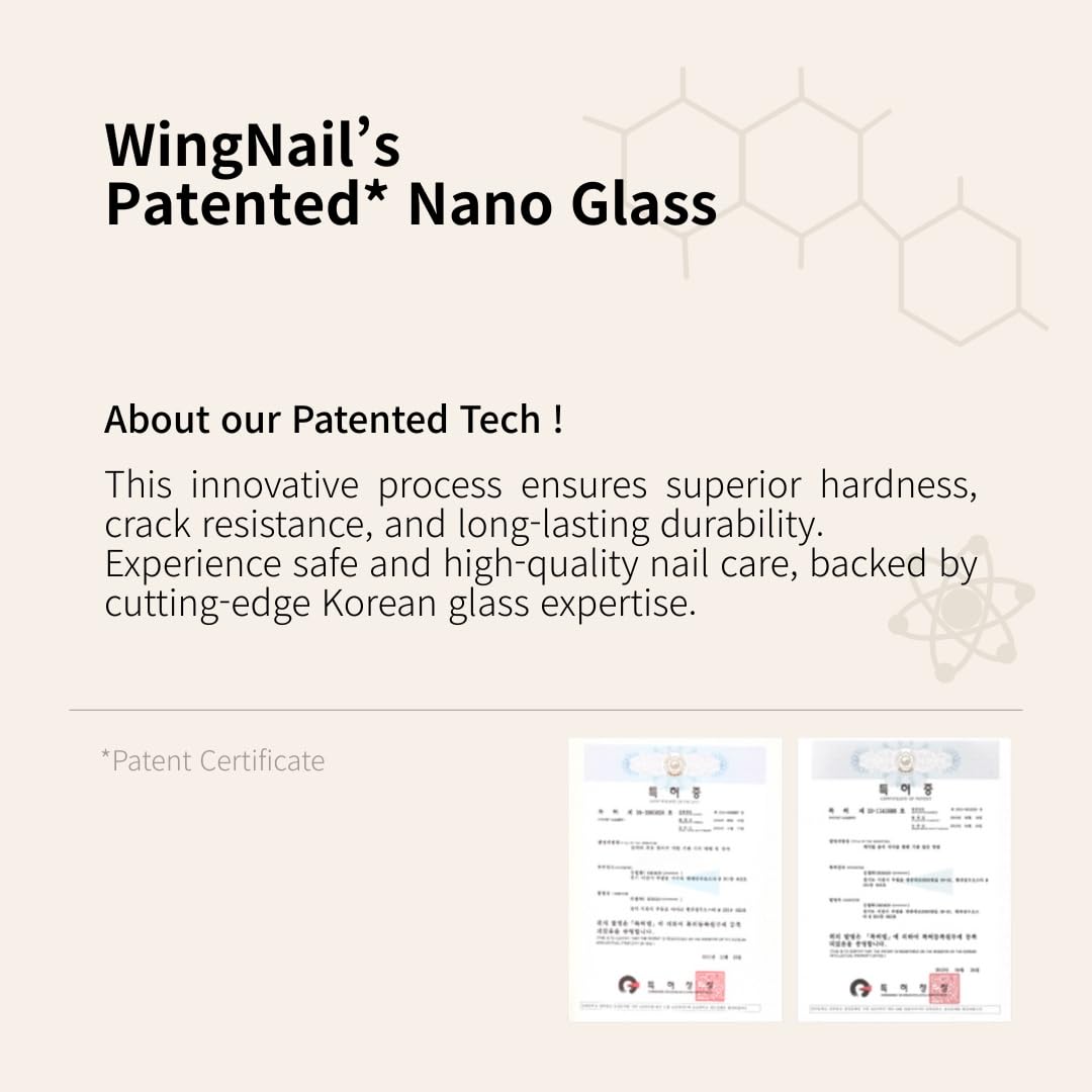 Wing Glass Nail File and Buffer – Nano Glass Nail Shiner, Professional Manicure Tool for Natural Glossy Finish, Washable & Reusable, 5 Colors, 5 Inch (Violet)