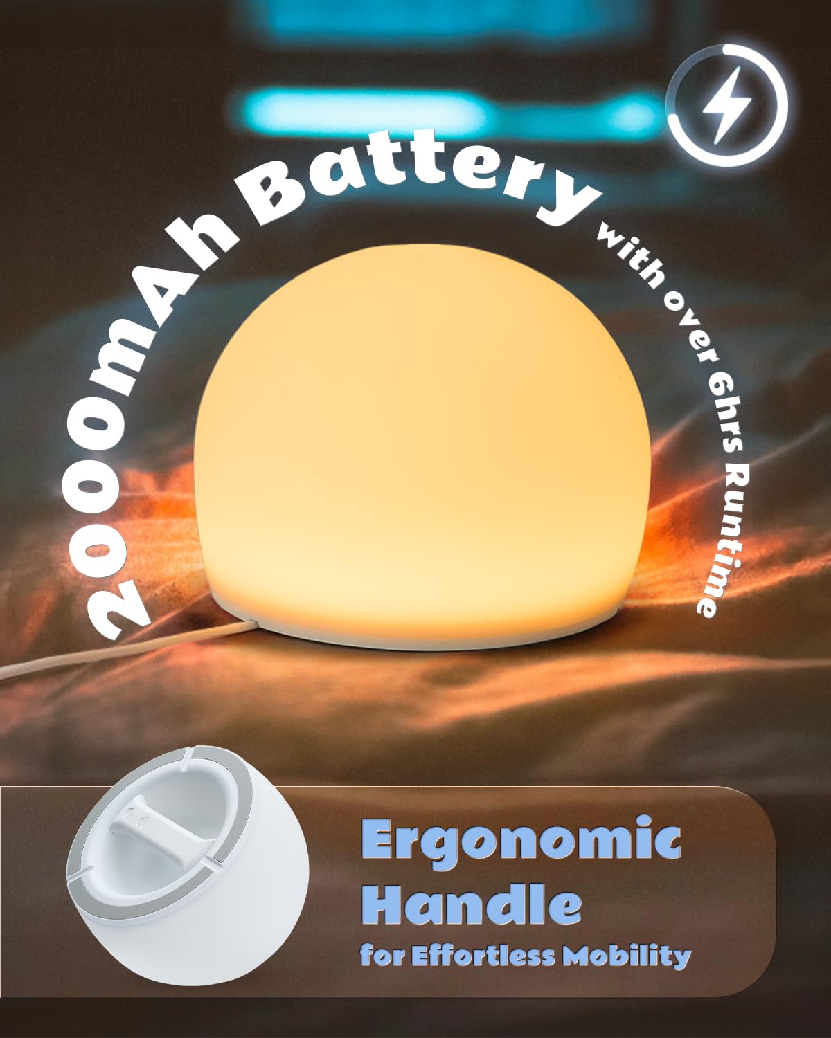 Night Light for Kids, Soft Egg Light with 13 Colors Changing Mode, Interactive Tap Light Stress Relief, LED Sensory Light Ball, Adjustable Brightness Globe Lamp Christmas Gifts, Auto-dim in 30 Minutes