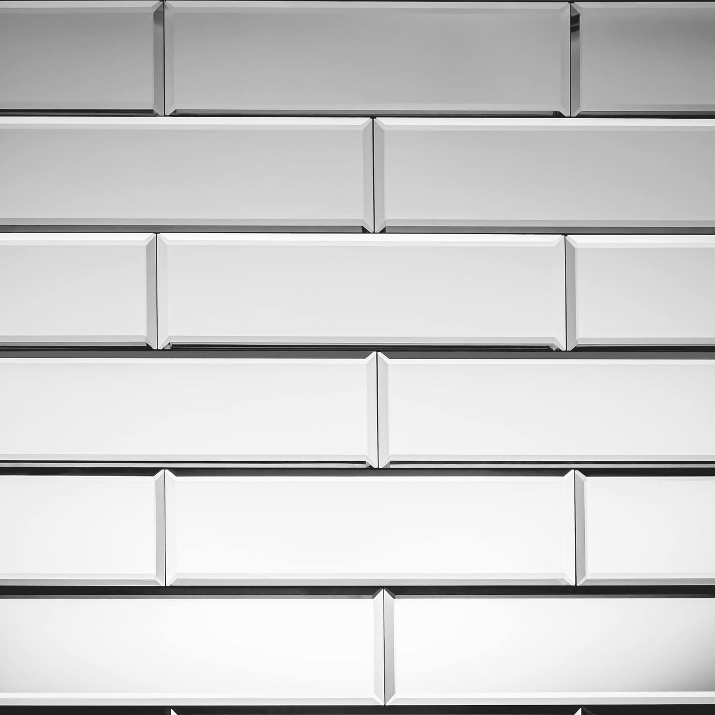 3" X 10" Glass Mirror Subway Backsplash Kitchen Bathroom Beveled Edge Brick Tile (Silver, 10 Tiles 2sq.ft)