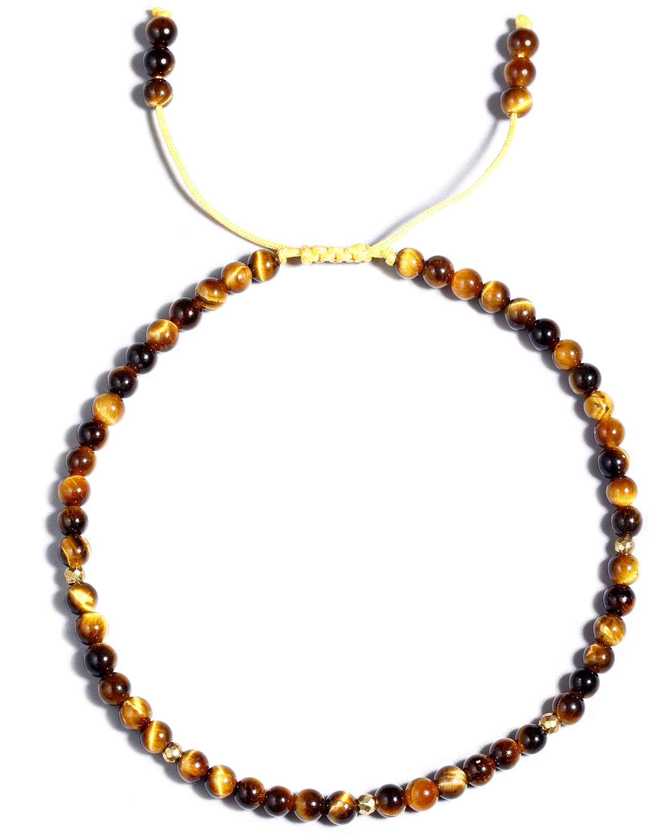 Jewever Tiger Eye Anklet Bracelet for Women crystals and healing stones Beach Foot Beaded Adjustable(8.5-10 Inches)