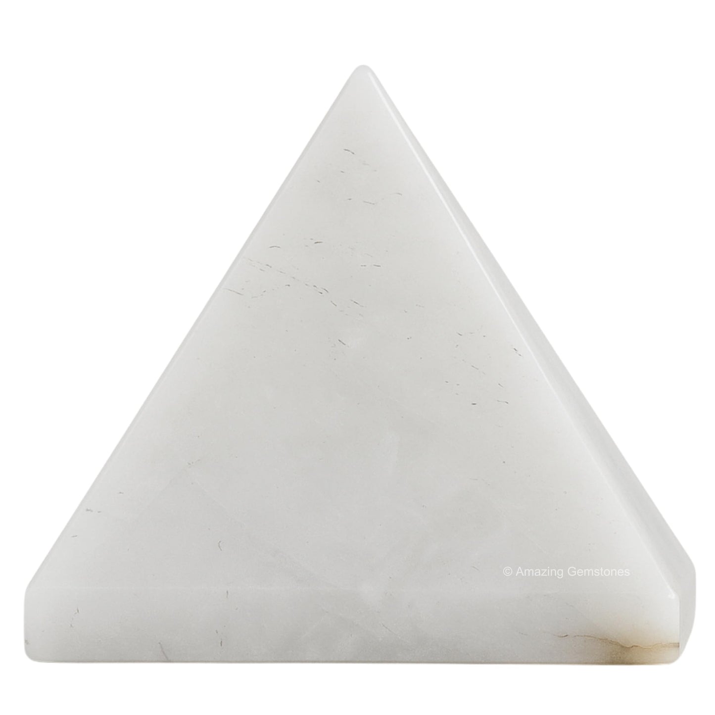 Amazing Gemstone Snow Quartz Pyramid Crystal Healing Stones - 1.5" Great Pyramid Figurine of Natural Stone Pyramid for Meditation, Reiki, Chakra Balancing and Crystal Pyramids Grid