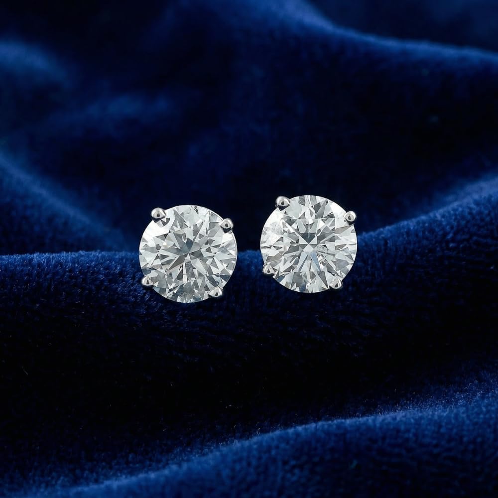 Pompeii 1 Carat (ctw) Diamond Studs in 14k White Gold Lab Grown (HI,VS)