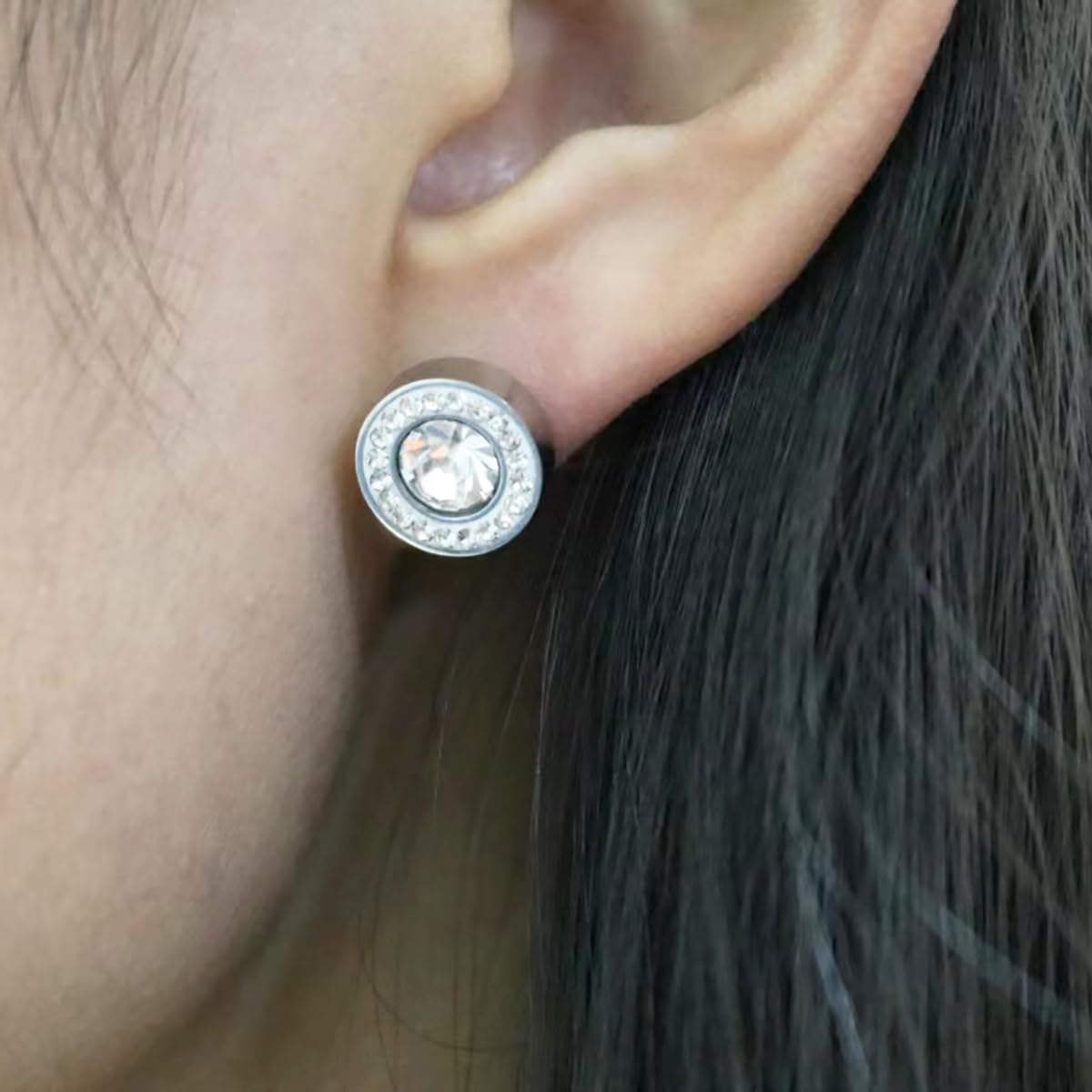 Lymphvity Therapy Earrings for Women, Lymphatic Halolux Lymphvity Germanium Earrings Acupuncture Lymph Detox Earring Drainage Jewelry 18 K Gold Plated Stud Rhinestone Gift Silver