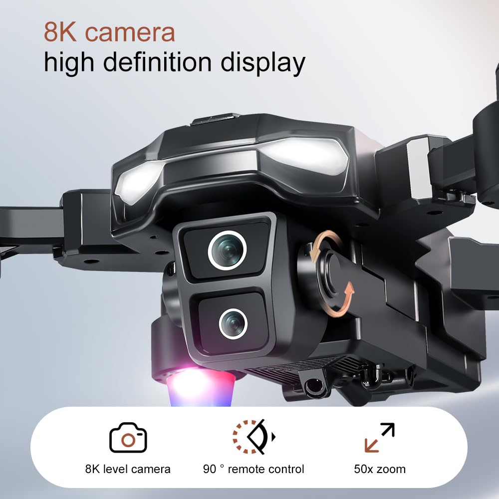 elecci A22 Drone with Screen Controller with SD card, 2 batteries, Brushless Motor, Optical Flow Localization, Active Obstacle Avoidance, with Black Outdoor Carrying Case.