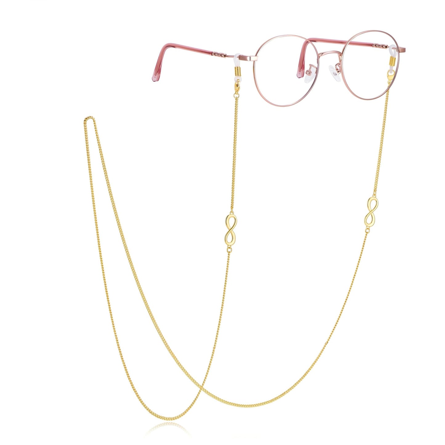 AllenCOCO Infinity Glasses Chain, Glasses Strap For Women Sunglasses - 14K Gold Eyeglasses Chain, Eye Glasses Holders Around Neck